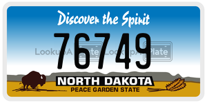 76749  license plate in ND