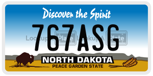 767ASG  license plate in ND