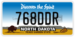 768DDR  license plate in ND