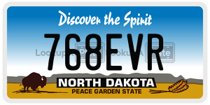 768EVR  license plate in ND