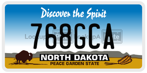 768GCA  license plate in ND