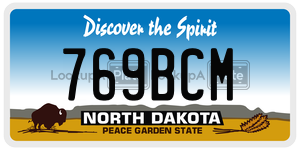 769BCM  license plate in ND