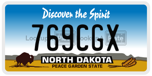 769CGX  license plate in ND