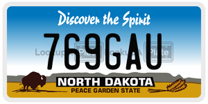 769GAU  license plate in ND