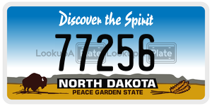 77256  license plate in ND