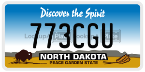 773CGU  license plate in ND