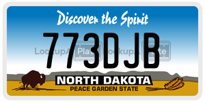 773DJB  license plate in ND