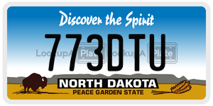 773DTU  license plate in ND