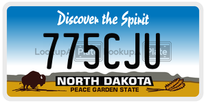775CJU  license plate in ND