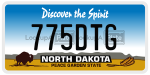 775DTG  license plate in ND