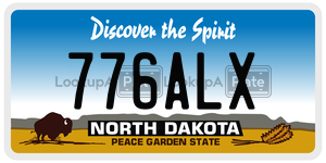 776ALX  license plate in ND