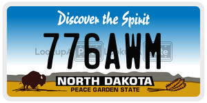 776AWM license plate in North Dakota