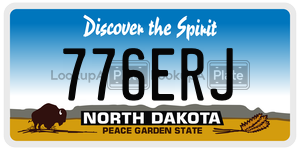 776ERJ  license plate in ND