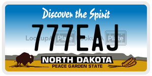 777EAJ  license plate in ND