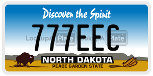 777EEC  license plate in ND