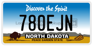 780EJN  license plate in ND