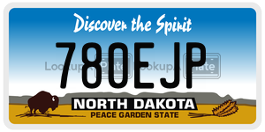 780EJP  license plate in ND