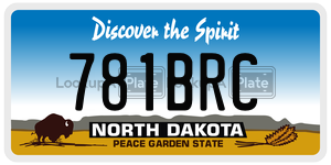 781BRC  license plate in ND