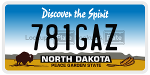 781GAZ  license plate in ND