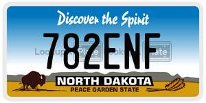 782ENF  license plate in ND
