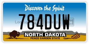 784DUW  license plate in ND