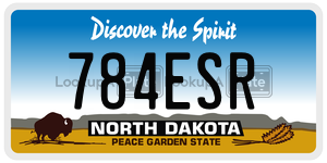 784ESR  license plate in ND