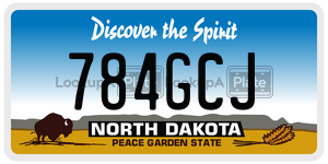 784GCJ  license plate in ND