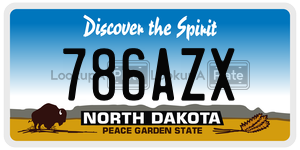 786AZX  license plate in ND