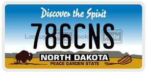 786CNS license plate in North Dakota