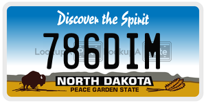 786DIM  license plate in ND