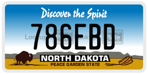 786EBD  license plate in ND