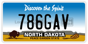 786GAV  license plate in ND
