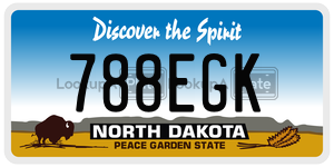 788EGK  license plate in ND