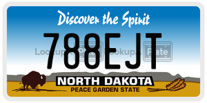 788EJT  license plate in ND