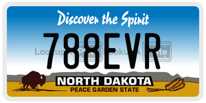 788EVR  license plate in ND