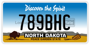 789BHC license plate in North Dakota