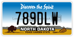 789DLW  license plate in ND