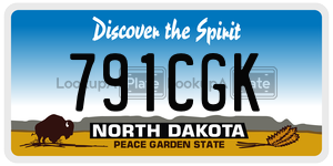 791CGK  license plate in ND