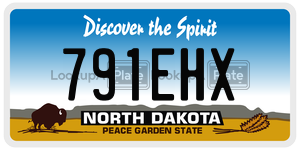 791EHX  license plate in ND
