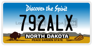 792ALX  license plate in ND