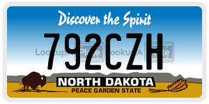 792CZH  license plate in ND