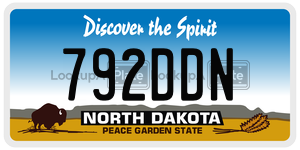 792DDN  license plate in ND