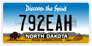 792EAH  license plate in ND