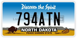 794ATN  license plate in ND