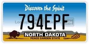 794EPF  license plate in ND