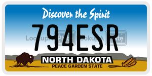 794ESR  license plate in ND
