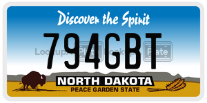 794GBT  license plate in ND
