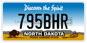 795BHR  license plate in ND