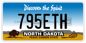 795ETH  license plate in ND