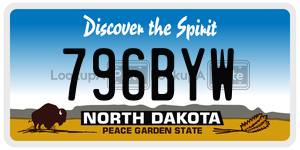 796BYW  license plate in ND